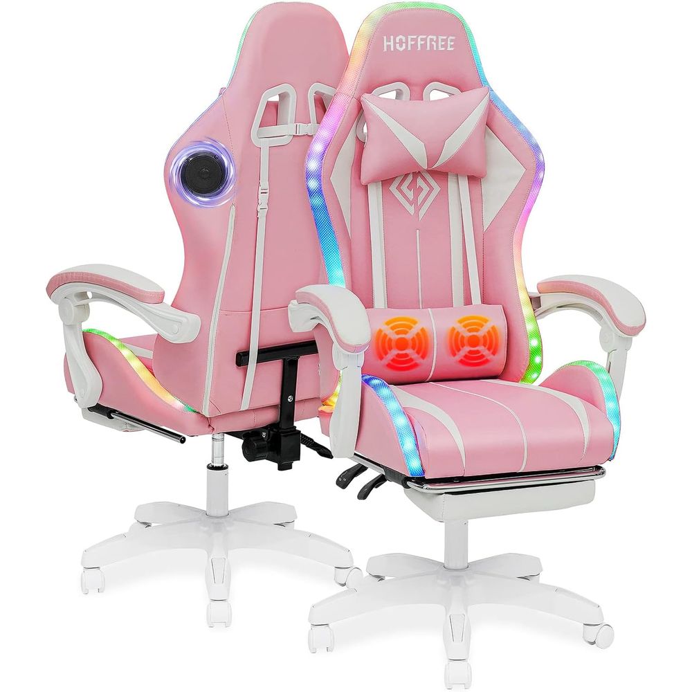 Rgb Gaming Chair - Ergonomik Bluetooth Oyuncu Koltuğu, LED RGB,